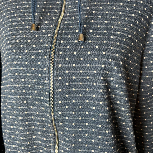 Weekends by Chico's Women's Jacket Size 3/US Size L in Blue w/White Polka Dots - Picture 2 of 6
